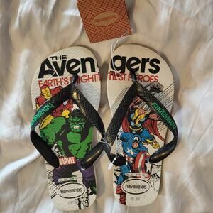 NWT Havaianas Kids' Avengers Flip Flops size us 2Y    33/36